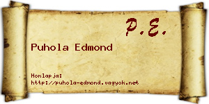 Puhola Edmond névjegykártya