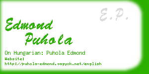 edmond puhola business card